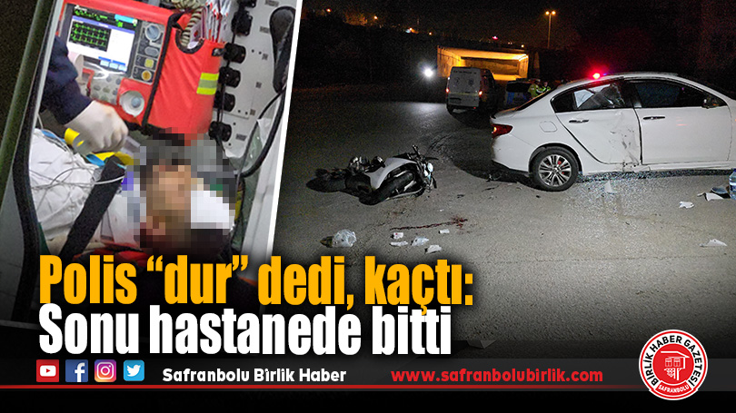 Polisten kaçan motosiklet otomobile çarptı: 2 yaralı