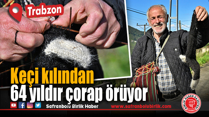 Keçi kılından 64 yıldır çorap örüyor