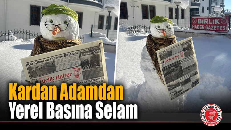 Safranbolu’da Kardan Adam Bu Kez Gazete Okudu