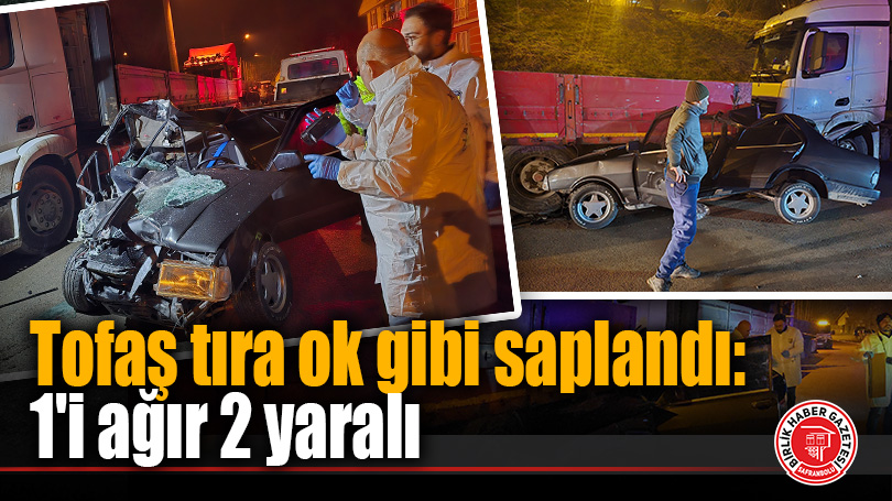 Park halindeki tıra ok gibi saplandı