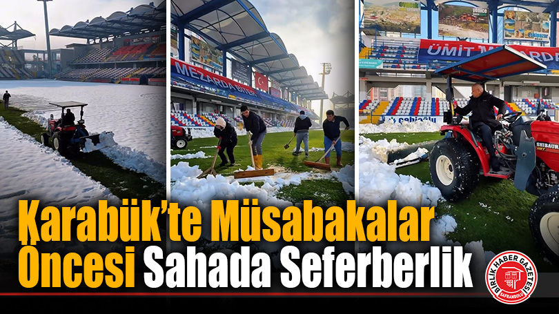 Karabük’te Stadyum Zemini Maçlara Hazırlanıyor