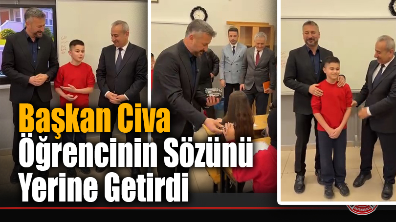 Başkan Civa Öğrencinin Sözünü Yerine Getirdi