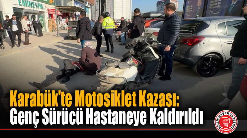 Kamyonetin açık kapısına çarpan motosiklet sürücüsü yaralandı