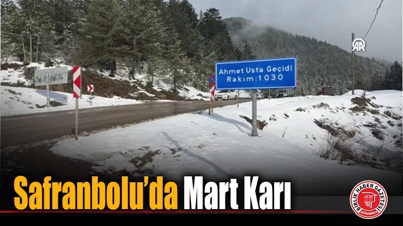 Karabük’te Kış Gitmek İstemiyor, Ahmetusta Geçidi Beyaz Örtüyle Kaplandı