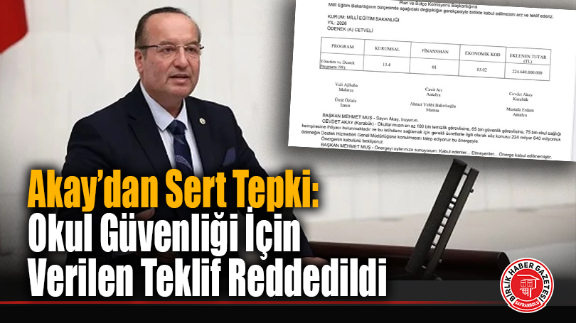 Akay’dan Sert Tepki: Okul Güvenliği İçin Verilen Teklif Reddedildi