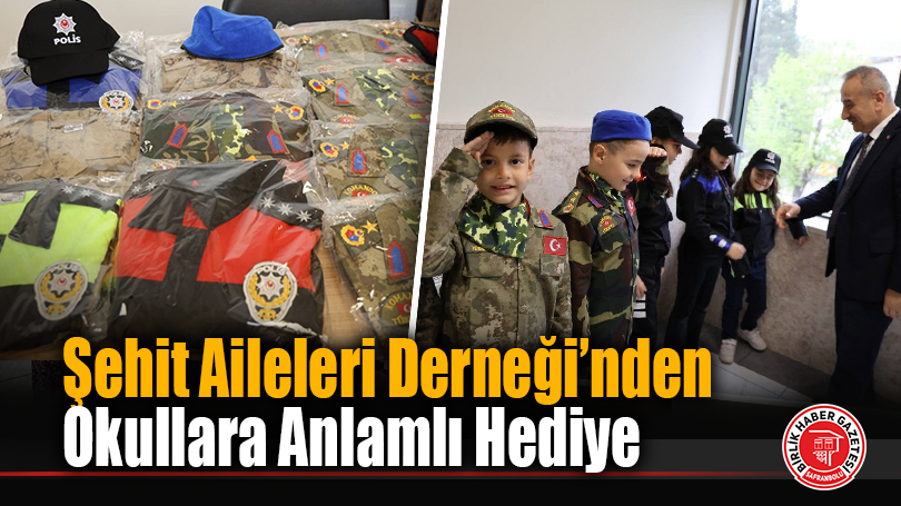 Şehit Metin Arslan İlkokuluna Emniyet ve TSK Temalı Üniformalar Hediye Edildi