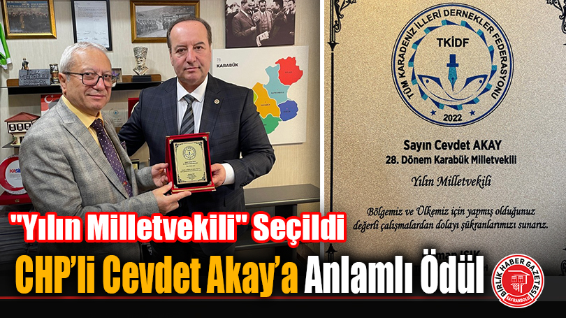 CHP’li Cevdet Akay’a Anlamlı Ödül