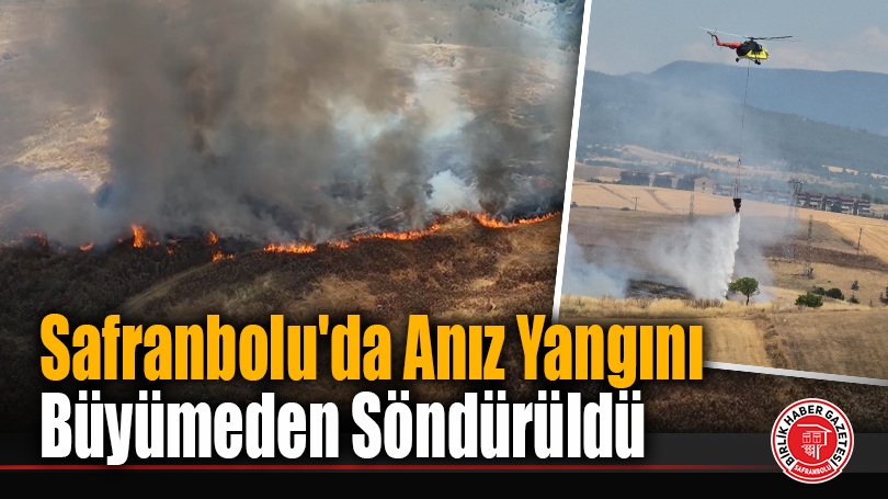 Safranbolu’da Anız Yangını Büyümeden Söndürüldü