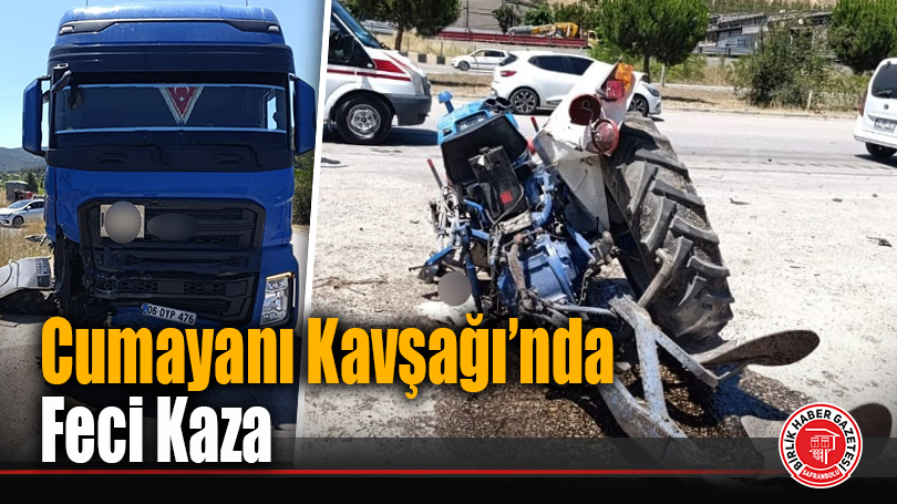 Cumayanı Kavşağı’nda Feci Kaza