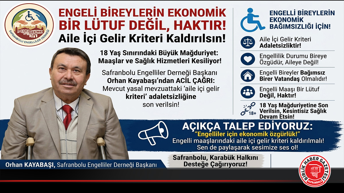 “Engelli Bireylerin Ekonomik Bağımsızlığı Bir Lütuf Değil, Haktır!”