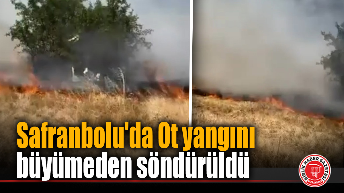 Safranbolu’da Ot yangını büyümeden söndürüldü