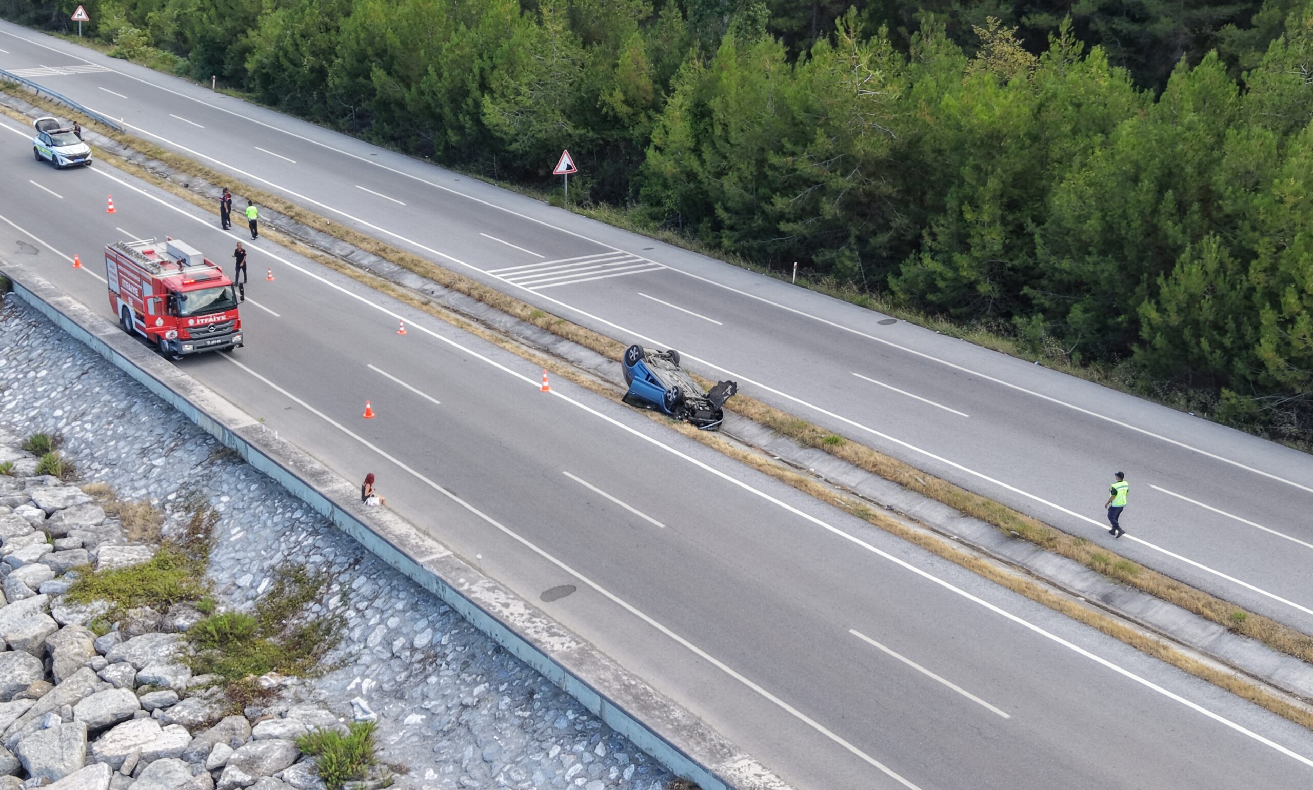 Samsun’da takla atan otomobildeki 3 kişi hafif yaralandı