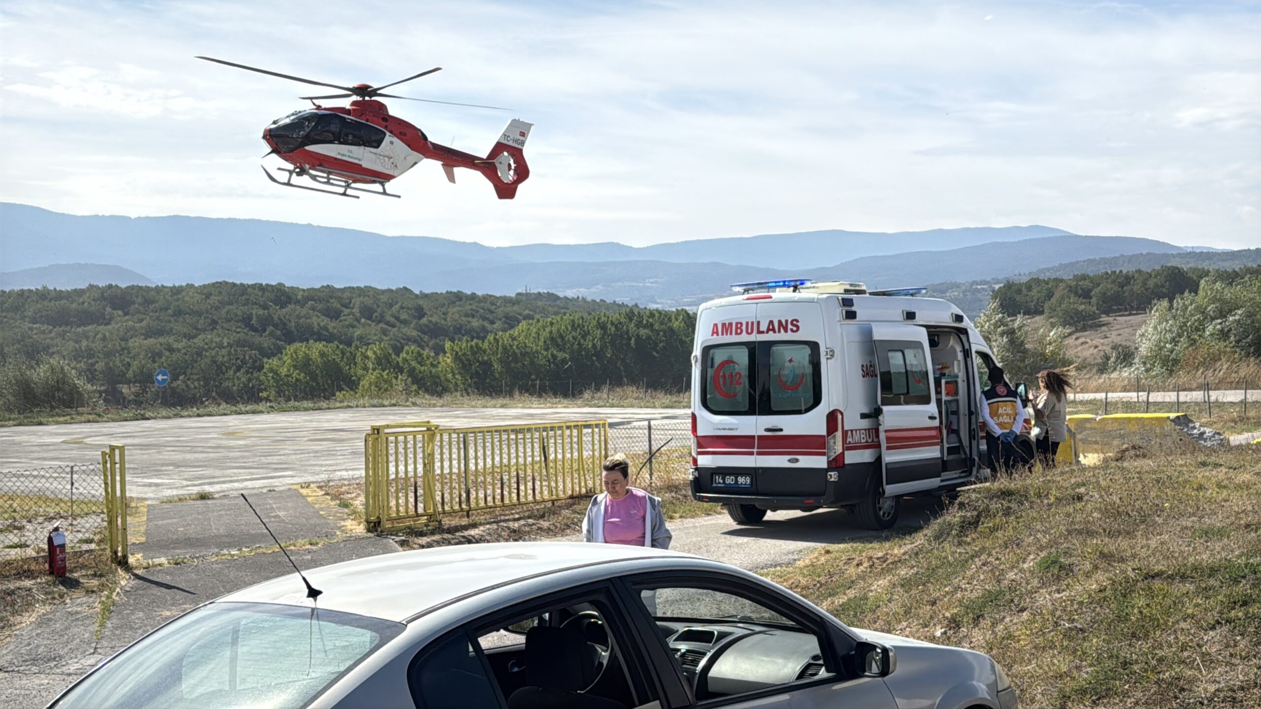 Bolu’da fenalaşan böbrek nakilli hasta ambulans helikopterle Antalya’ya sevk edildi
