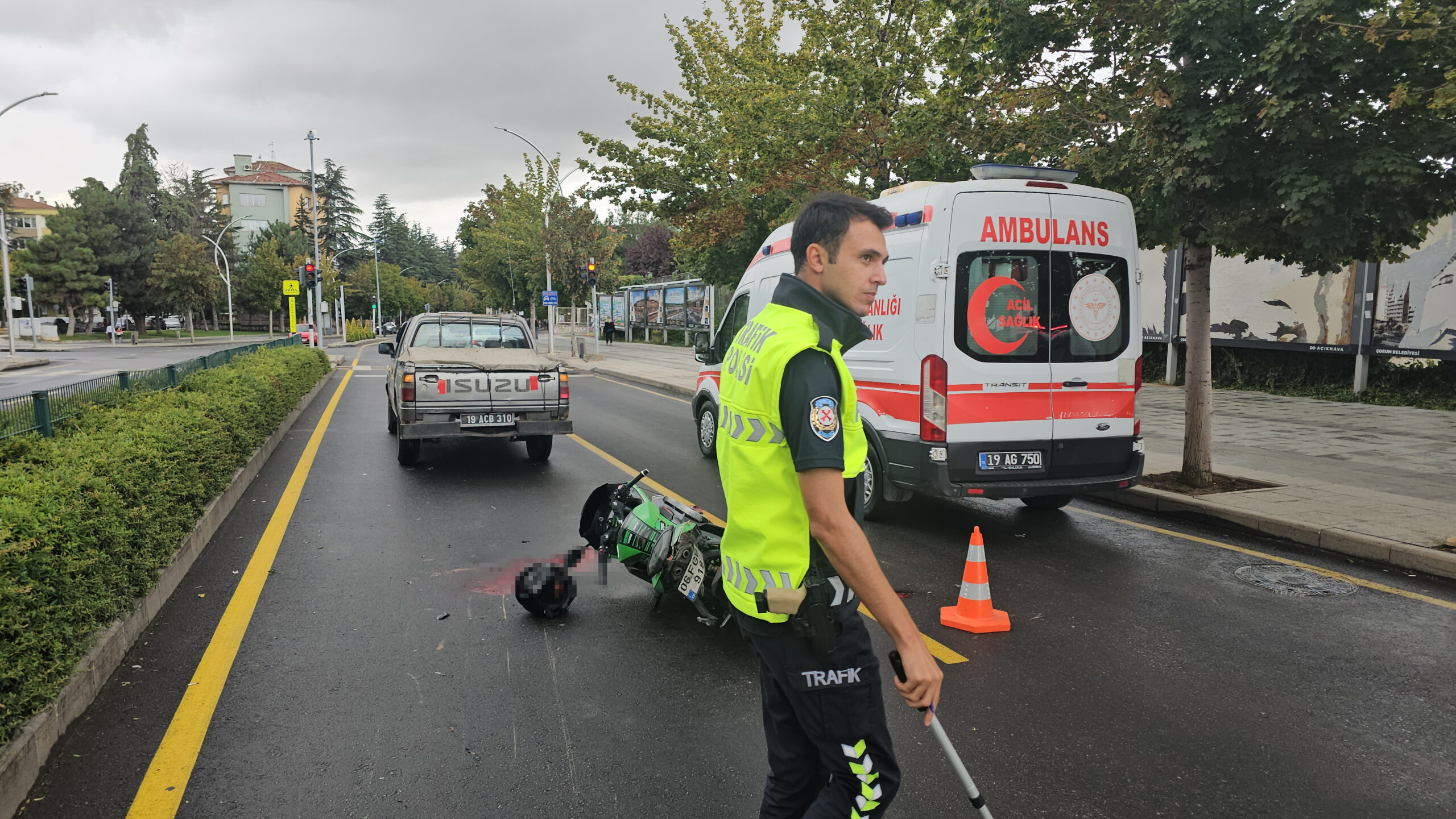 Çorum’da devrilen motosikletin sürücüsü yaşamını yitirdi