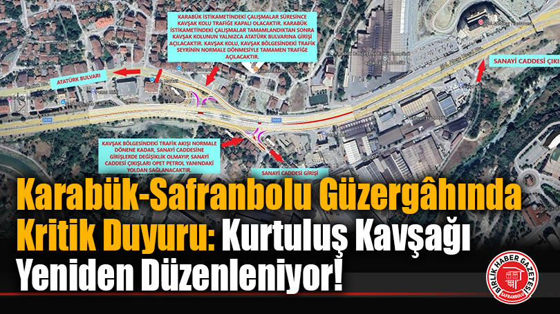 Karabük-Safranbolu Güzergâhında Kritik Duyuru: Kurtuluş Kavşağı Yeniden Düzenleniyor!