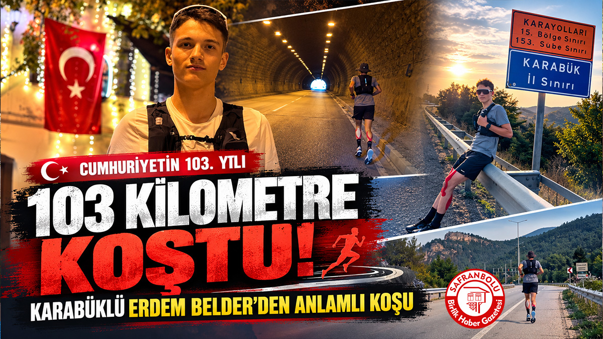 Cumhuriyet’in 103. Yılına Özel Dev Koşu: Karabüklü Erdem Belder 103 Kilometre Katetti!