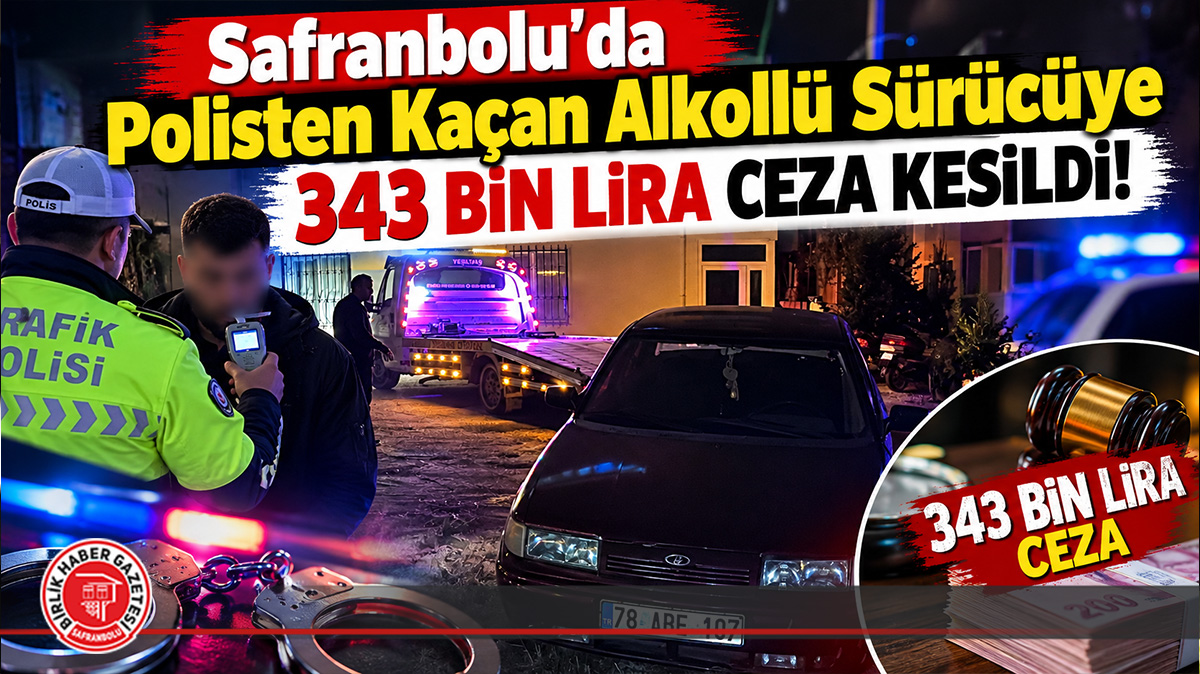 Safranbolu’da Polisten Kaçan Alkollü Sürücüye Ağır Fatura: 343 Bin Lira Ceza Kesildi!