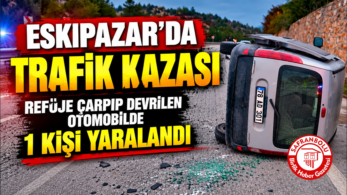 Eskipazar-Karabük Karayolunda Kaza: Kontrolden Çıkan Otomobil Devrildi, 1 Yaralı!