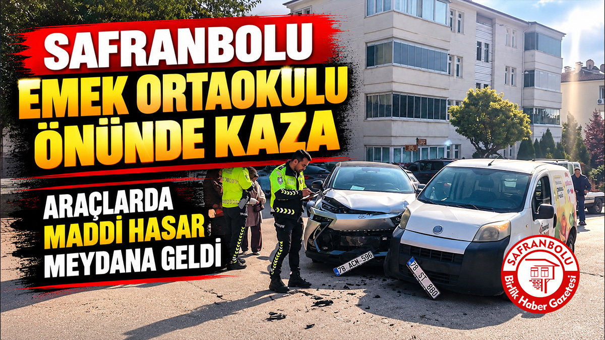 Safranbolu Emek Mahallesi’nde Otomobil ile Hafif Ticari Araç Çarpıştı!