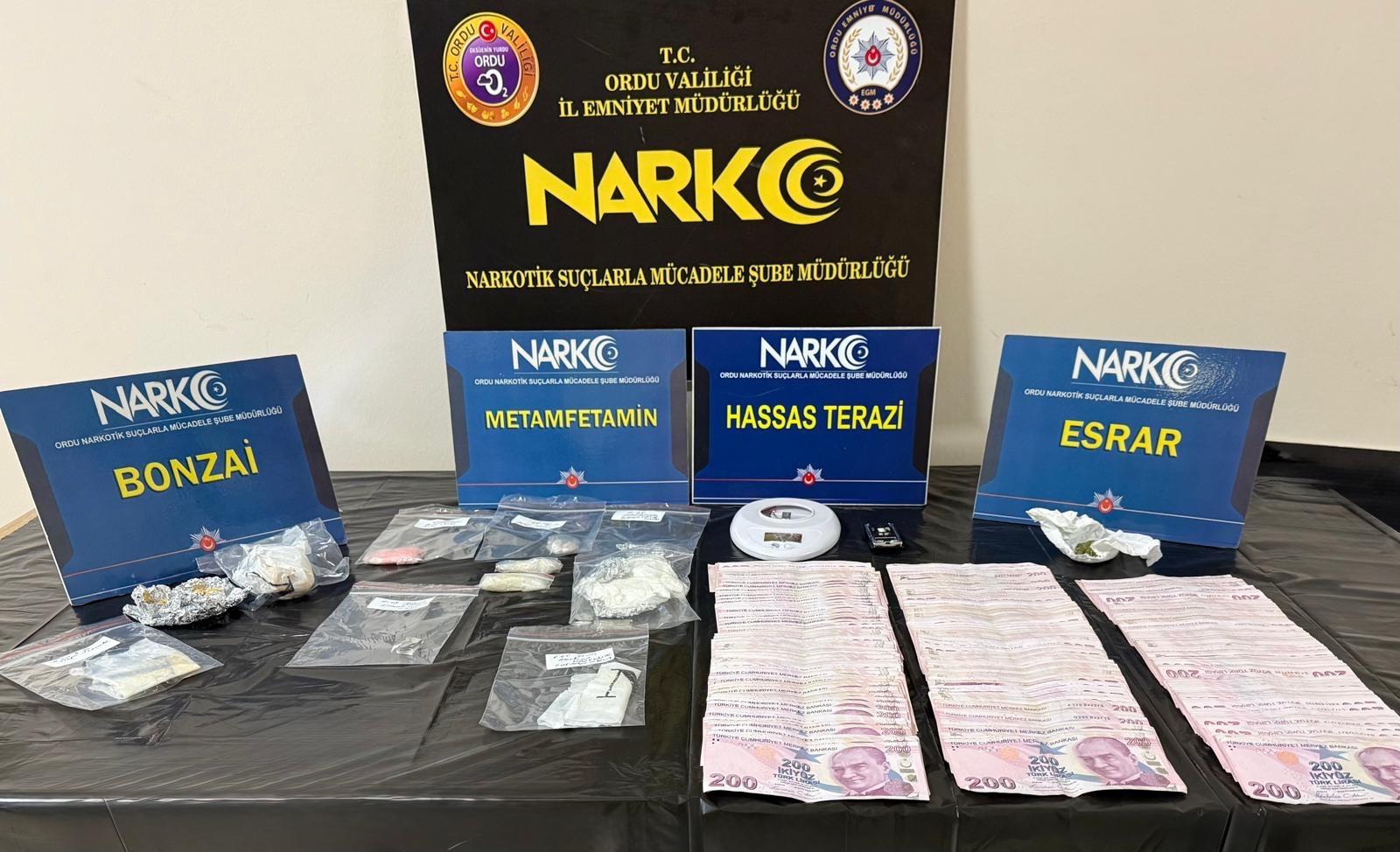Ordu’da uyuşturucu operasyonlarında yakalanan 4 şüpheliden 3’ü tutuklandı