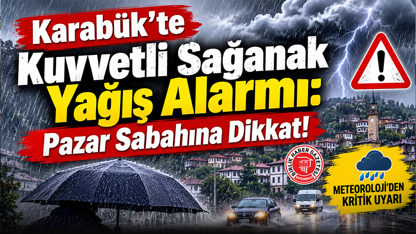 Karabük’te Kuvvetli Sağanak Yağış Alarmı: Pazar Sabahına Dikkat!